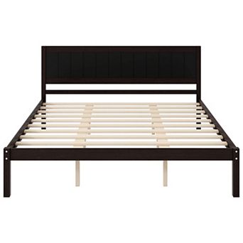 Trikiousd Pine Wood Bed Frame King Size Platform Bed, No Box Spring Needed