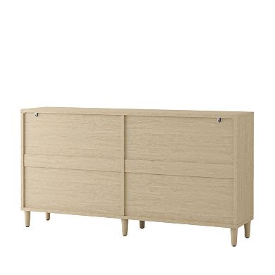 Trikiousd Rattan Sideboard Buffet Cabinet with Storage, Large Accent Cabinet for Dining Living Room
