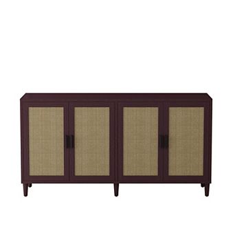Trikiousd Rattan Sideboard Buffet Cabinet with Storage, Large Accent Cabinet for Dining Living Room