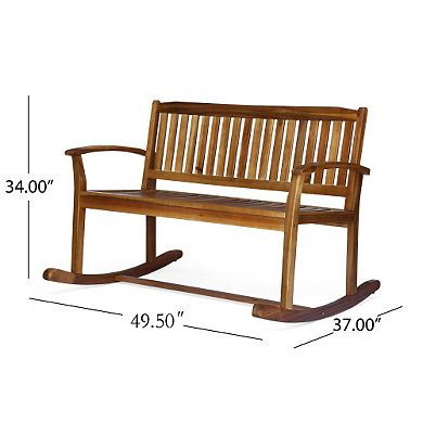 Trikiousd Outdoor Double Rocking Chair, Acacia Wood Patio Rocking ...