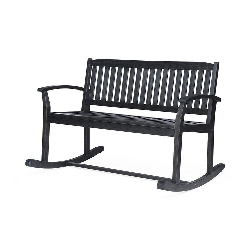 Trikiousd Outdoor Double Rocking Chair, Acacia Wood Patio Rocking ...