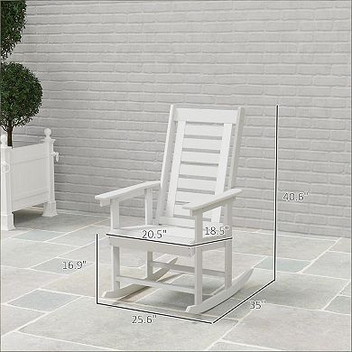 Trikiousd 2 Pieces Outdoor High Back Rocking Chairs Patio Rockers Set of 2