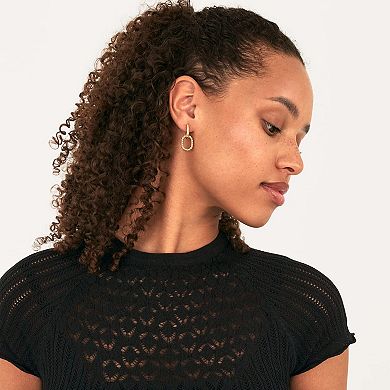 Paperclip Hoop Dangle Earrings