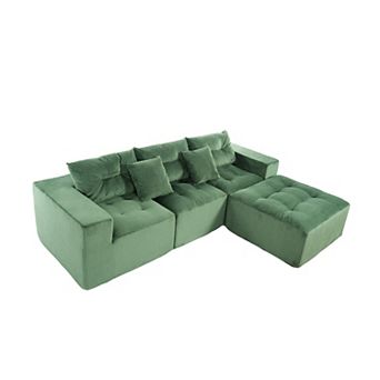 Trikiousd 101" L-Shaped Modular Compression Sofa with Chaise