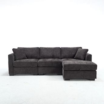 Trikiousd 4-Seat L-Shaped Sectional Sofa with Storage and USB