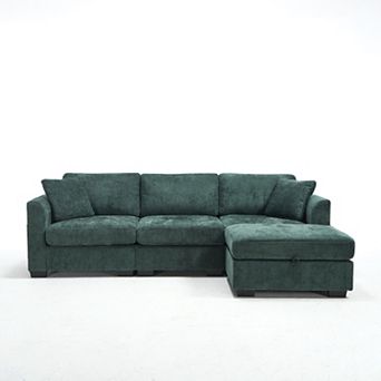 Trikiousd 4-Seat L-Shaped Sectional Sofa with Storage and USB