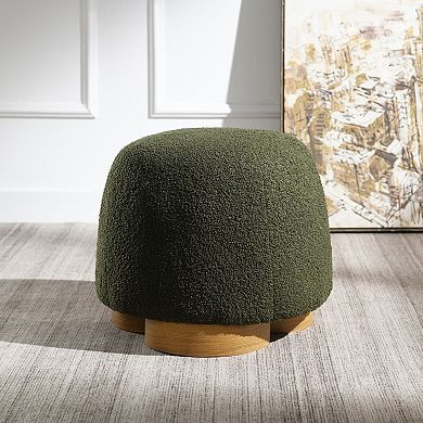 Trikiousd Round Ottoman Soft Padded Seat Footstool Upholstered Vanity Stool for Bedroom Entryway