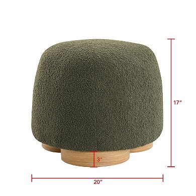 Trikiousd Round Ottoman Soft Padded Seat Footstool Upholstered Vanity Stool for Bedroom Entryway