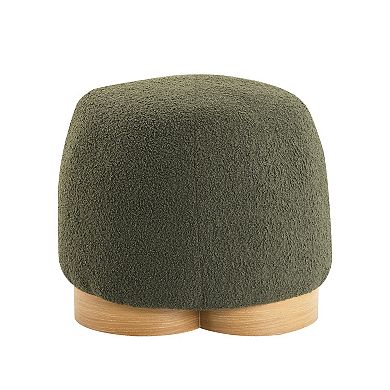 Trikiousd Round Ottoman Soft Padded Seat Footstool Upholstered Vanity Stool for Bedroom Entryway