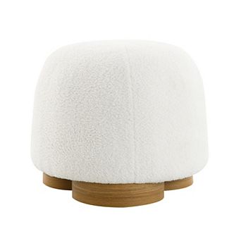 Trikiousd Round Ottoman Soft Padded Seat Footstool Upholstered Vanity Stool for Bedroom Entryway