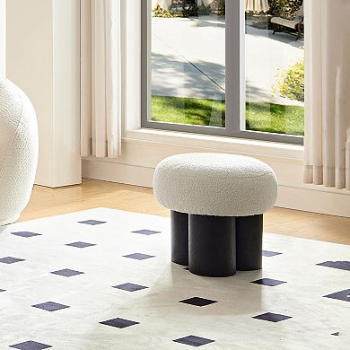 Trikiousd Mushroom Ottoman Seat with Three Legs, Small Round Foot Stool for Couch Office Living Room