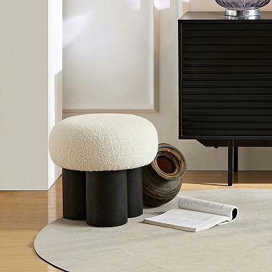 Trikiousd Mushroom Ottoman Seat with Three Legs, Small Round Foot Stool for Couch Office Living Room