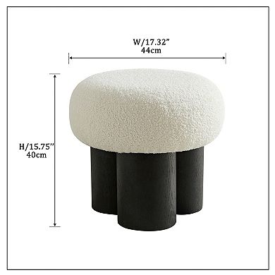 Trikiousd Mushroom Ottoman Seat with Three Legs, Small Round Foot Stool for Couch Office Living Room