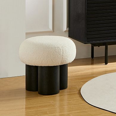 Trikiousd Mushroom Ottoman Seat with Three Legs, Small Round Foot Stool for Couch Office Living Room