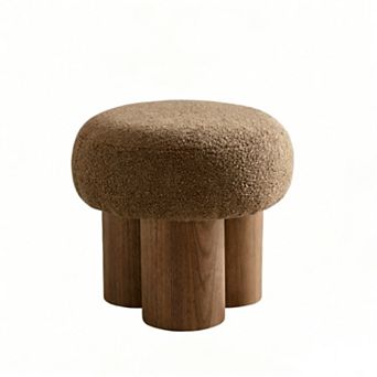 Trikiousd Mushroom Ottoman Seat with Three Legs, Small Round Foot Stool for Couch Office Living Room
