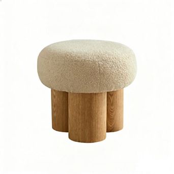 Trikiousd Mushroom Ottoman Seat with Three Legs, Small Round Foot Stool for Couch Office Living Room