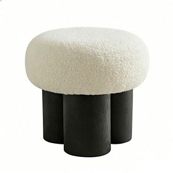 Trikiousd Mushroom Ottoman Seat with Three Legs, Small Round Foot Stool for Couch Office Living Room