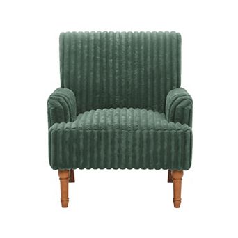 Trikiousd Modern Corduroy Accent Chair with Wood Legs Upholstered Armchair