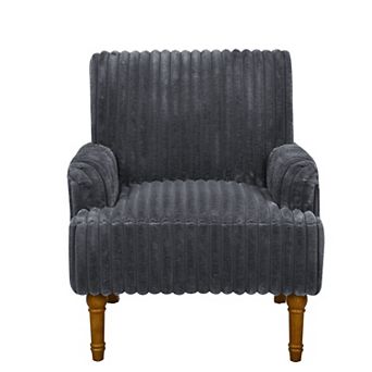 Trikiousd Modern Corduroy Accent Chair with Wood Legs Upholstered Armchair