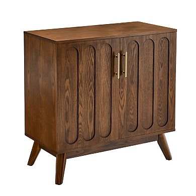 Trikiousd Vintage Fluted Sideboard Buffet Cabinet with Solid Wood Legs