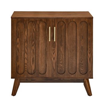 Trikiousd Vintage Fluted Sideboard Buffet Cabinet with Solid Wood Legs