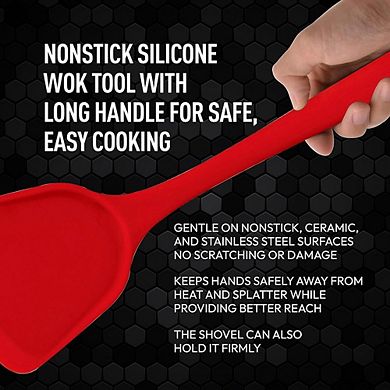 Silicone Wok Turner Spatula Heat Resistant, Nonstick, Flexible