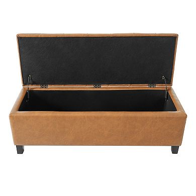 Trikiousd PU Upholstered Ottoman Storage Bench Foot Stool