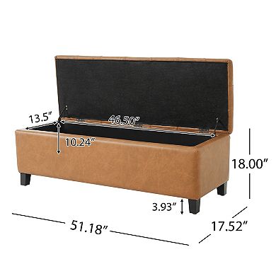 Trikiousd PU Upholstered Ottoman Storage Bench Foot Stool