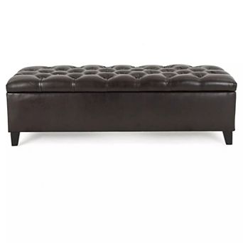 Trikiousd PU Upholstered Ottoman Storage Bench Foot Stool