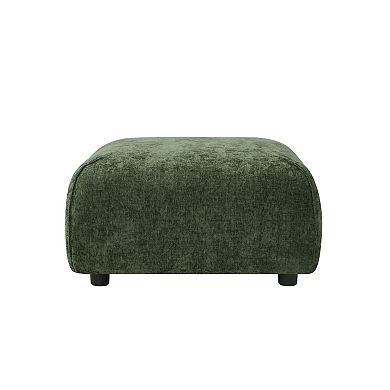 Trikiousd Square Ottoman Footrest Upholstered Accent Stool for Living Room Bedroom
