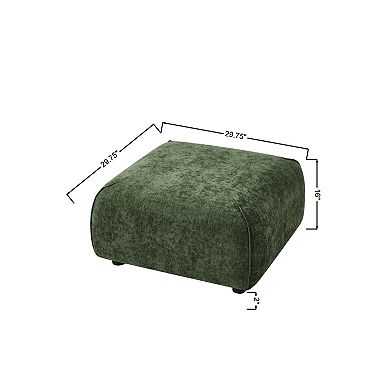 Trikiousd Square Ottoman Footrest Upholstered Accent Stool for Living Room Bedroom