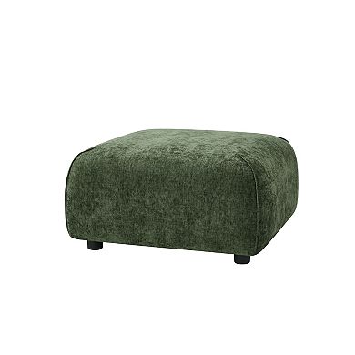 Trikiousd Square Ottoman Footrest Upholstered Accent Stool for Living Room Bedroom