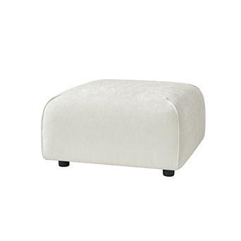 Trikiousd Square Ottoman Footrest Upholstered Accent Stool for Living Room Bedroom