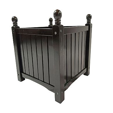 Trikiousd Wood Square Planter Box Outdoor Flower Box Plant and Vegetable Container