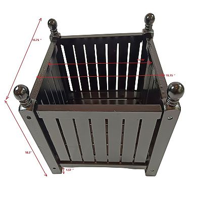 Trikiousd Wood Square Planter Box Outdoor Flower Box Plant and Vegetable Container