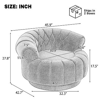 Trikiousd 360° Swivel Accent Chair Chenille Barrel Club Chair