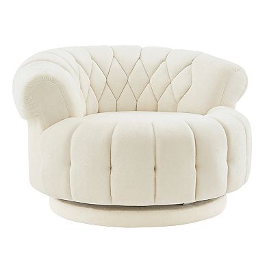 Trikiousd 360° Swivel Accent Chair Chenille Barrel Club Chair