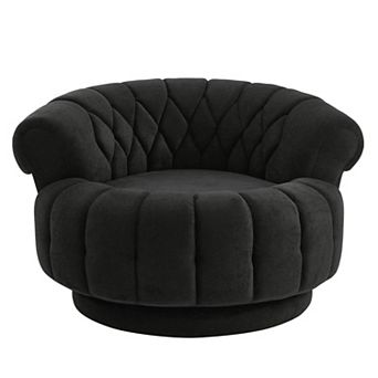 Trikiousd 360° Swivel Accent Chair Chenille Barrel Club Chair