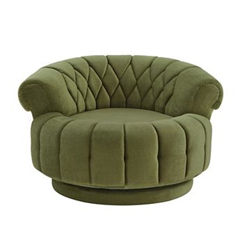 Trikiousd 360° Swivel Accent Chair Chenille Barrel Club Chair