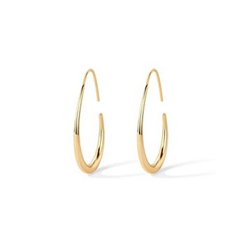 Oval Hoop Drop Earrings