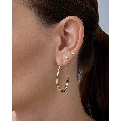 Oval Hoop Drop Earrings
