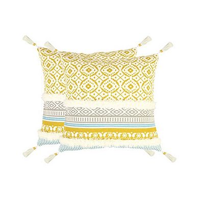 2-Piece Tufted Hand-Woven Throw Pillow Cases