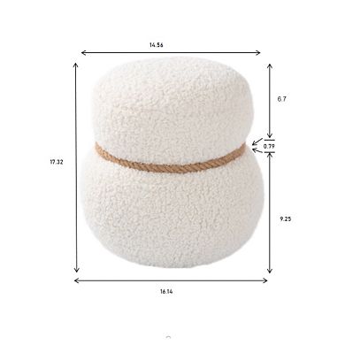 Trikiousd Snowman Ottoman Accent Stool, Small Foot Stool Footrest for Living Room Apartment