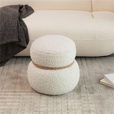 Trikiousd Snowman Ottoman Accent Stool, Small Foot Stool Footrest for Living Room Apartment