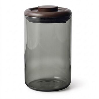 Amber Glass Coffee Storage Canister Airtight Pop Lid Kitchen Container