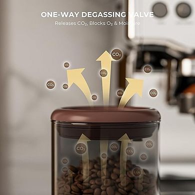 Amber Glass Coffee Storage Canister Airtight Pop Lid Kitchen Container