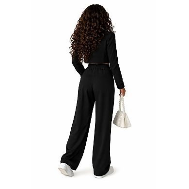 Women Casual Blazer Pants Set