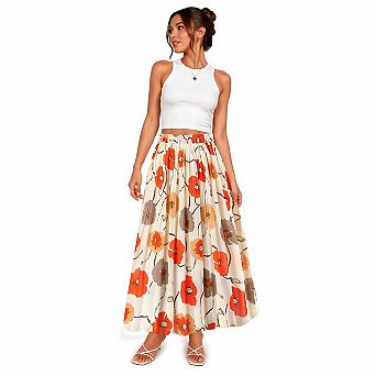 Women's Flowy Chiffon A-Line Skirt