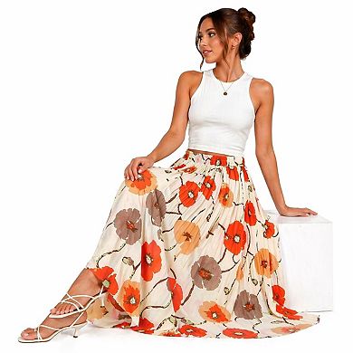 Women's Flowy Chiffon A-Line Skirt