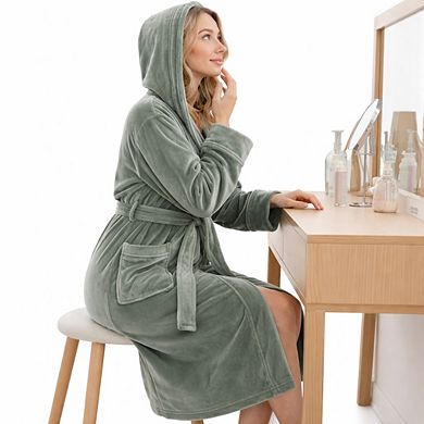 Women Hooded Spa Bathrobe